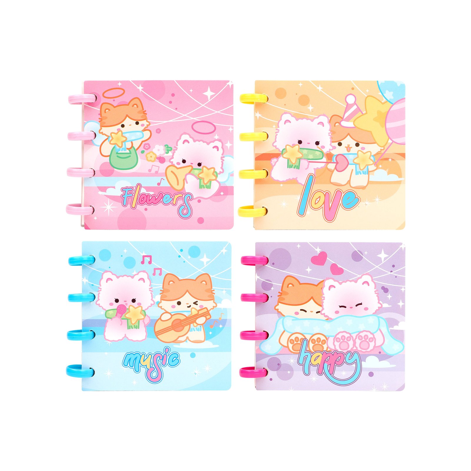 1 Weibo Cute Cartoon Disc-Bound Notebook with Replaceable Rings – Portable A6 Creative Journal - Image 1