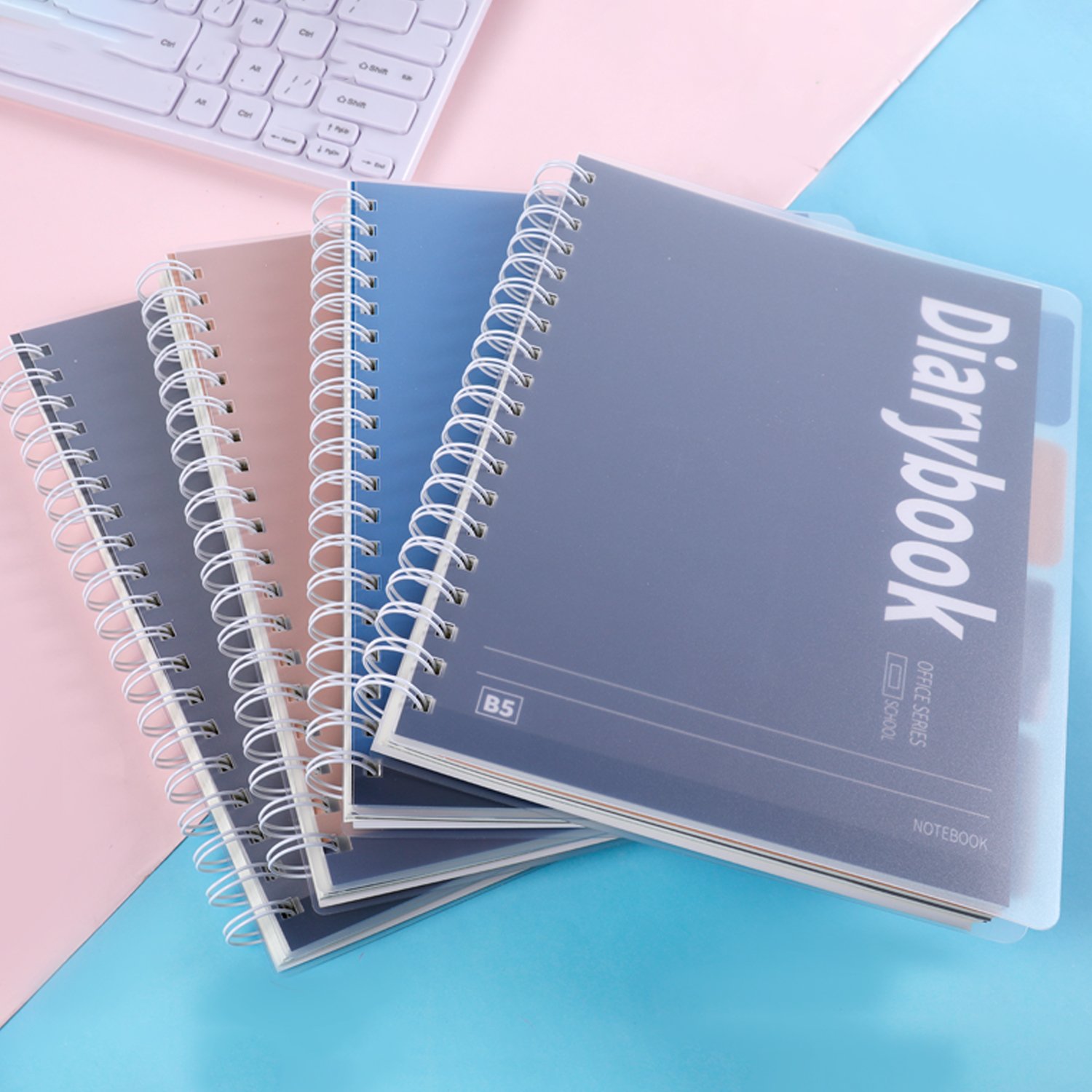 1 Weibo B5 Spiral Diary Notebook with Divider Tabs – Office & School Writing Journal - Image 1