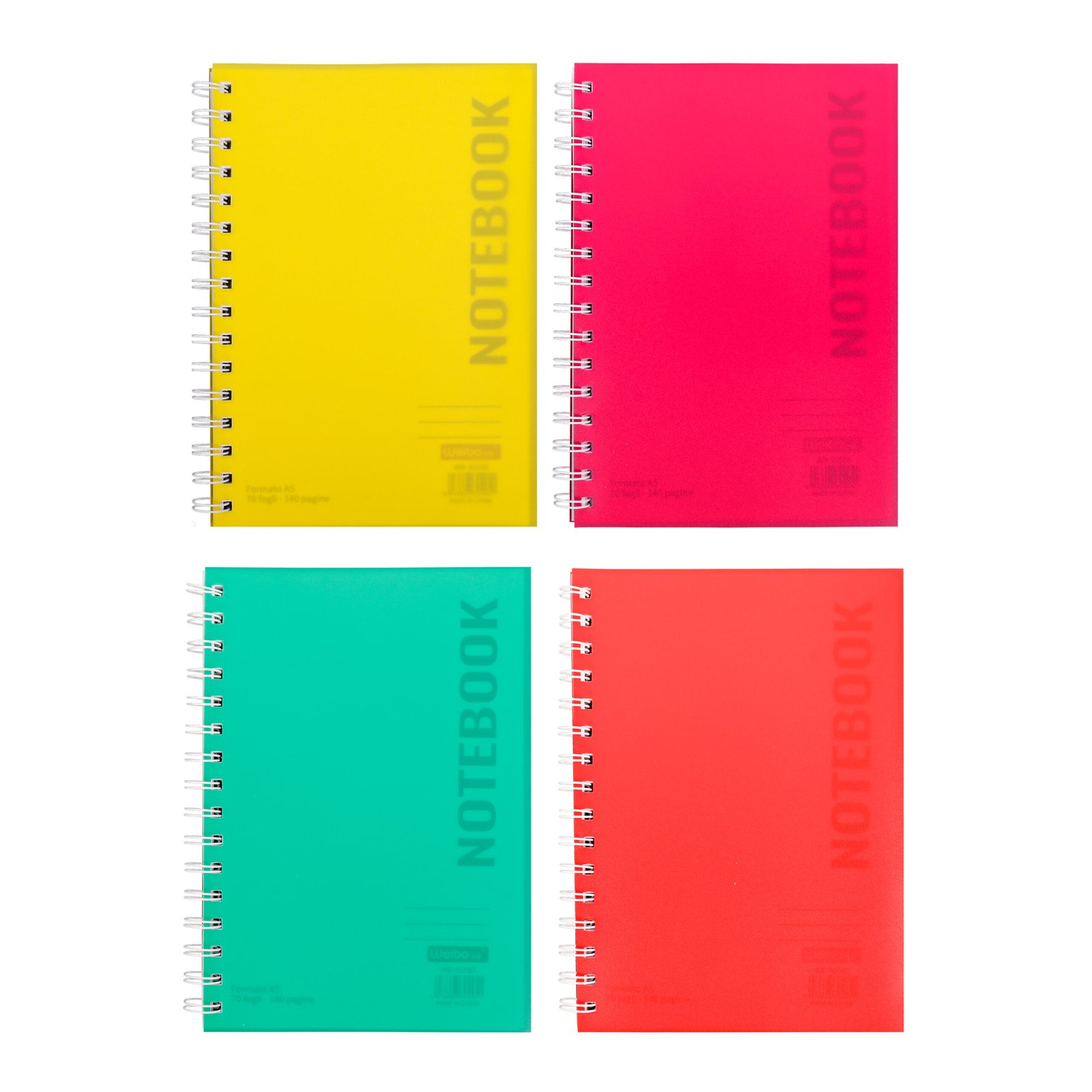 1 Weibo A5 Spiral Notebook with Translucent Cover – Ruled Pages for School & Office Use - Image 1