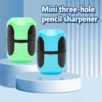 Weibo Mini Three-Hole Pencil Sharpener with Container – Multi-Size Sharpener for Standard, Round & Colored Pencils