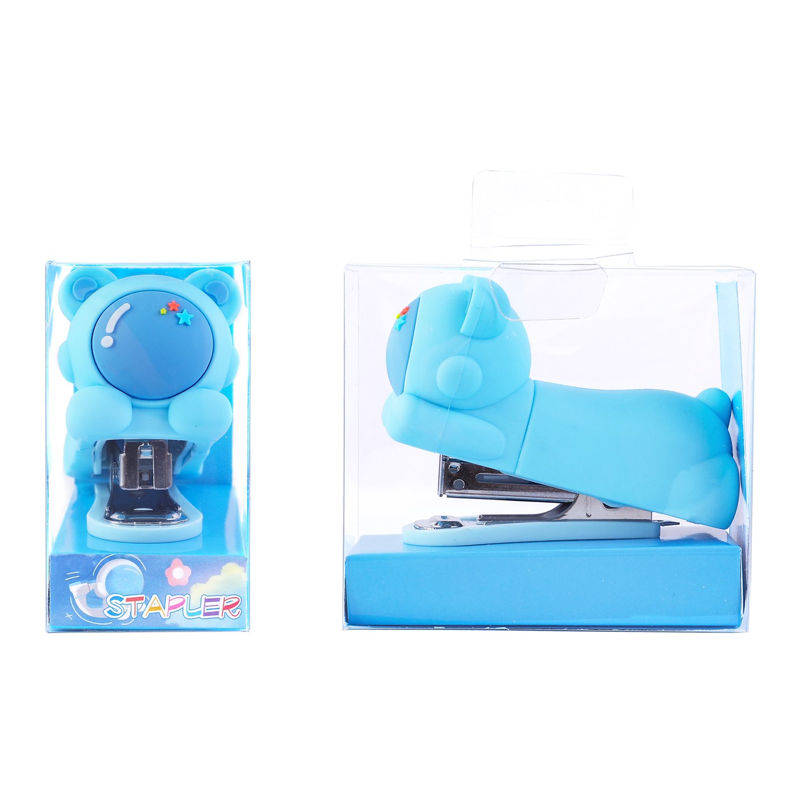 1 Weibo Cute Bear Mini Stapler WB-8847 – Cartoon Bear Desktop Stapler with Smooth Press for School & Office Use - Image 1