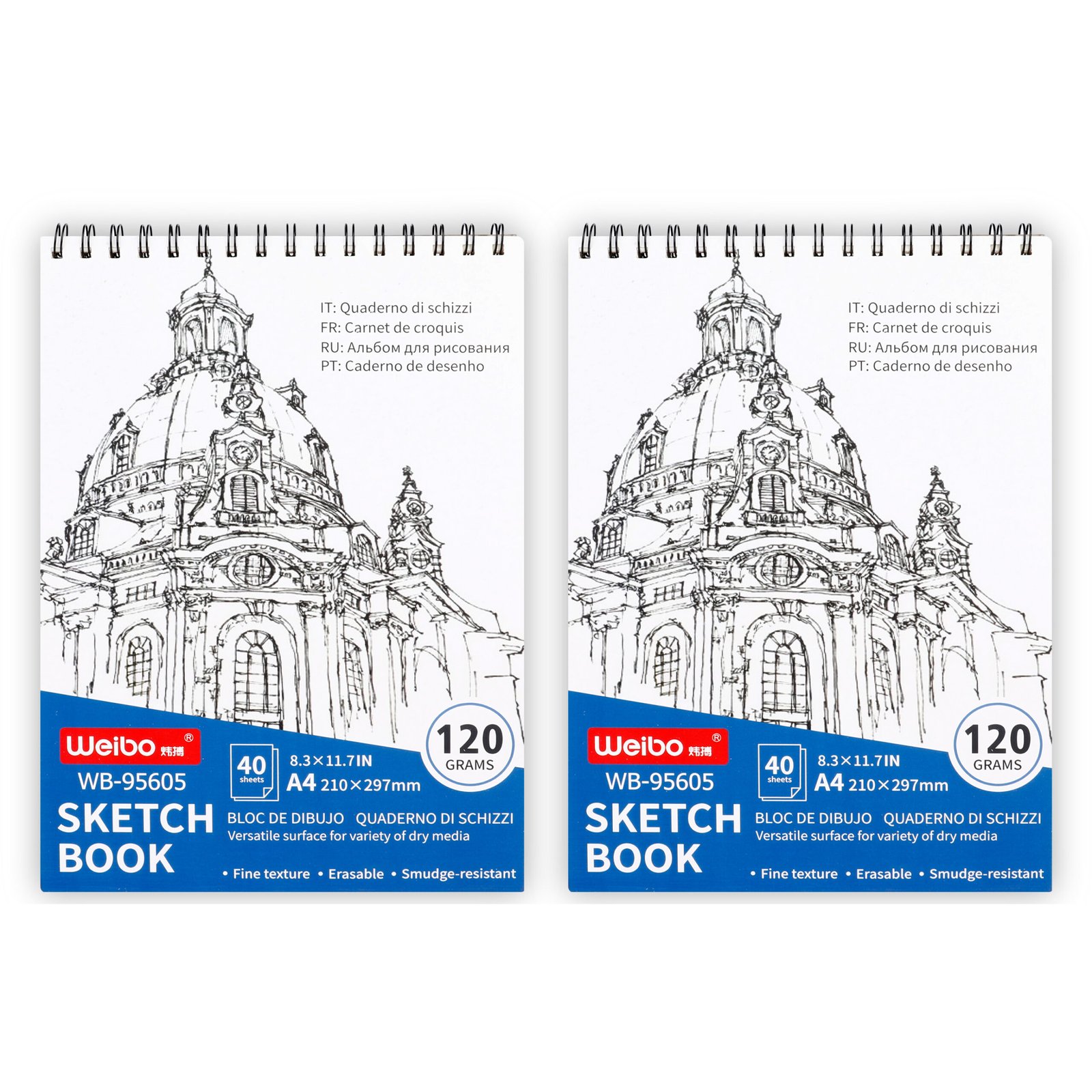 1 Weibo Sketch Book - 40 Sheets A4 Size for Drawing and Sketching - Image 1