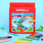 Weibo Hexagonal Oil Pastels WB-1212-24 - Vibrant 24 Colors Hexagonal Set for Kids and Student Art Drawing