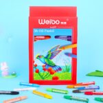 Weibo Hexagonal Oil Pastels WB-1212-36 - Vibrant 36 Colors Hexagonal Set for Kids and Student Art Drawing