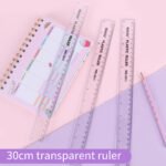 Weibo 30cm Transparent Plastic Ruler WB-2611 - Clear Scale Straight Ruler for Students, Office and Drafting
