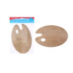 Weibo Wooden Artist Palette WB-5059 - Natural Oval Wooden Paint Mixing Tray for Oil Acrylic Watercolor Painting
