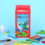 Weibo Hexagonal Oil Pastels WB-1212-12 - Vibrant 12 Colors Hexagonal Set for Kids and Student Drawing
