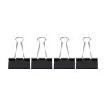 Weibo Binder Clips WB-108A (51mm) - Heavy Duty Black Coated Metal Clips for Office and School Use - Image 4