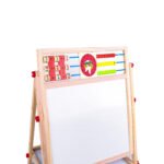 Weibo Children's Multifunctional Wooden Learning Easel WB-3126 - Double-Sided Foldable Drawing Board with Whiteboard, Chalkboard, Abacus and Educational Toys for Kids - Image 4