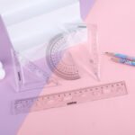Weibo Soft Flexible Ruler Set WB-521 - Bendable Geometry Kit with Straight Ruler, Triangles and Protractor for Students and School Use - Image 4