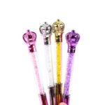 Weibo Crystal Crown Ballpoint Pen WB-55678 - Luxury Glitter Filled Crown Top Metal Pen with Colored Crystals for Women Girls Wedding and Office - Image 4