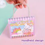 Weibo Cartoon Portable Coil Book with Rope Handle – Cute Animal Mini Spiral Notebook with Velcro Cover - Image 4