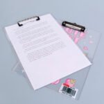 Weibo Cute Cat A4 Plastic Clipboard with Ruler – Cartoon Document Writing Board for Students & Office Use - Image 3