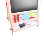 Weibo Children's Multifunctional Wooden Learning Easel WB-3126 - Double-Sided Foldable Drawing Board with Whiteboard, Chalkboard, Abacus and Educational Toys for Kids - Image 3
