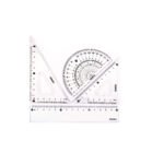 Weibo Student Geometry Ruler Set WB-511 - 4 Pieces Transparent Plastic Ruler Kit with Straight Ruler, Protractor and Triangles for School Drawing and Math - Image 3