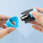 Weibo Mini Three-Hole Pencil Sharpener with Container – Multi-Size Sharpener for Standard, Round & Colored Pencils - Image 3