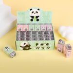 Weibo WB-3418 Cute Panda Slice Eraser Set – Cartoon Panda Soft Eraser for Kids School Stationery - Image 2