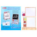 Weibo Children's Multifunctional Wooden Learning Easel WB-3126 - Double-Sided Foldable Drawing Board with Whiteboard, Chalkboard, Abacus and Educational Toys for Kids - Image 2