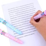 Weibo 10 Colors Multicolor Ballpoint Pen WB-55638 - Cute Bear Crystal Top 10-in-1 Rainbow Ink Pen for Students and Creative Writing - Image 2