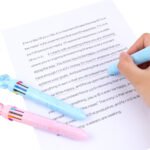 Weibo 10 Colors Multicolor Ballpoint Pen WB-55639 - Cute Cat Paw Crystal Top 10-in-1 Rainbow Ink Pen with Sparkling Beads for Students and Creative Writing - Image 2