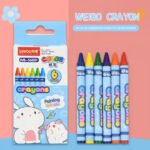 Weibo WB-56001 Kids Crayon Set – 6-Color Non-Toxic Smooth Crayons for Children Painting & Early Learning