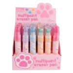 Weibo WB-3417 Cute Paw Multipoint Eraser Pen – Replaceable Core Push Eraser Pen for Kids School Use