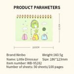 Weibo Little Dinosaur Spiral Notebook WB-95282 – Cute Cartoon Weekly Planner Desk Notebook for Students & Office - Image 2