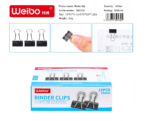 Weibo Binder Clips WB-112A (19mm) - Sturdy and Reliable Metal Clips for Office and School Use