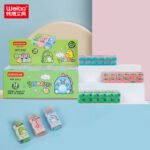 Weibo WB-3412 Cute Dinosaur Soft Eraser Set – Kids Cartoon Stationery Eraser for School & Art Use