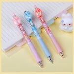 Weibo Cute Cartoon Bottle Clip Gel Pen Set WB-5669 - Press Ink Kawaii Pastel Gel Pens for Students and Creative Writing