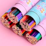 Weibo 24 Color Pencils Set WB-95303 – Bright Pigment Hexagonal Colored Pencils in Drum Tube - Image 4
