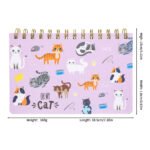Weibo "Oh My Cat" Weekly Planner Spiral Notebook WB-95283 - Lavender Kawaii Desk Organizer for Students and Office Use