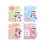Weibo Cute Cow Themed Mini Spiral Notebook WB-95406 - Kawaii Pocket Notepad for Kids and Students